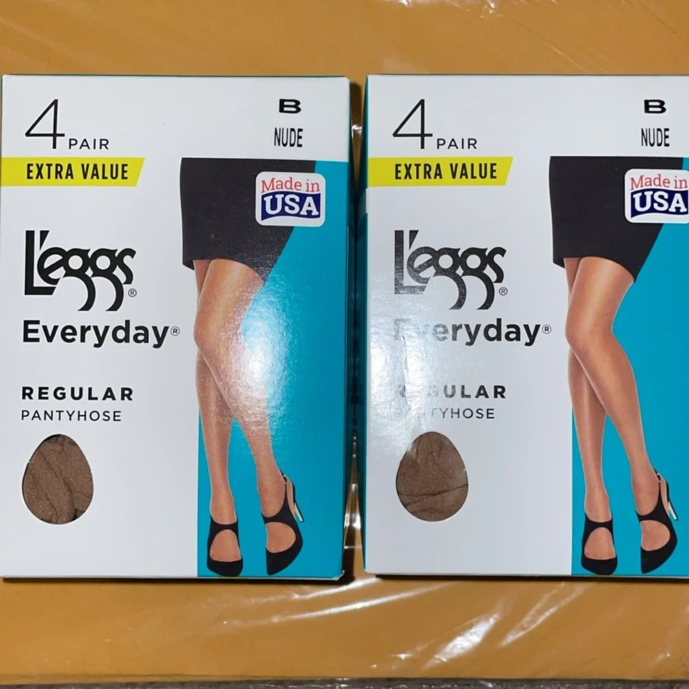 Leggs Everyday regular pantyhose Nude size B, sheer toe, 8 pairs